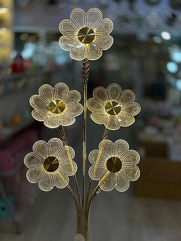 Вазы: Qızılı çiçək dizaynlı döşəmə lampası - Tip: Döşəmə lampası - Dizayn — 4