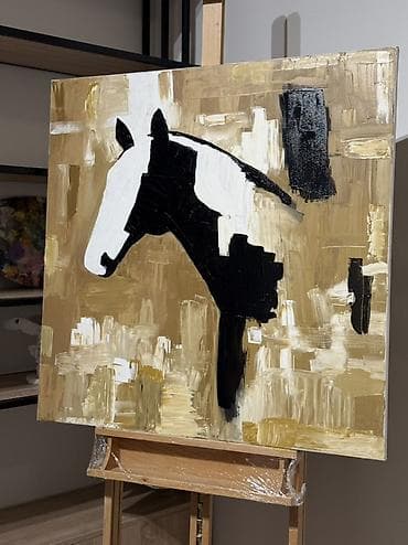 multfilm şəkilləri: Orijinal rəsm əsəri – “At silueti” - Texnika: kətan üzərində yağlı — 1