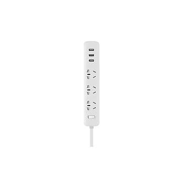 borofone be28 plus: Uzatma kabeli Mi Power Strip with 3 Ports USB-2A Fast Charge White — 1