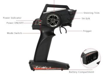 transmitter: RC car Wltoys 12423 1/12 olcu. 50km/saat suret. 2.4G Transmitter. 540 — 12