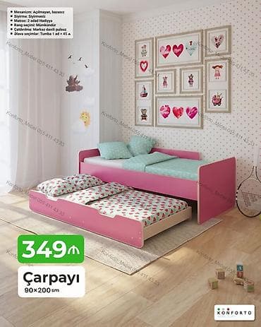 usag maneji: Uşaq/yeniyetmə üçün ikiqat çarpayı dəsti - Model: Çarpayı 90×200 sm - — 1