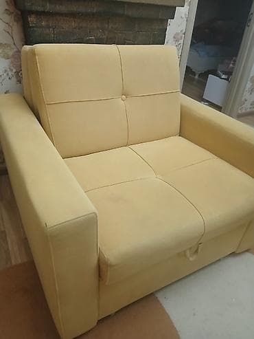 Bazalı açılan yataq Sarı rəngli birmərtəbəli açılan kreslo-divan - — 1