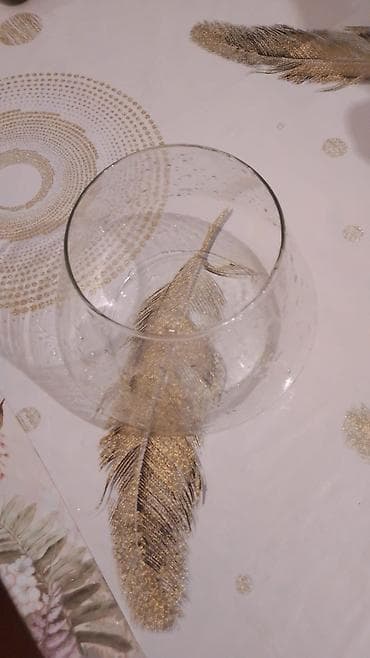 2litir akavrum Şüşə vaza – dekorativ masaüstü qab - Material: şəffaf