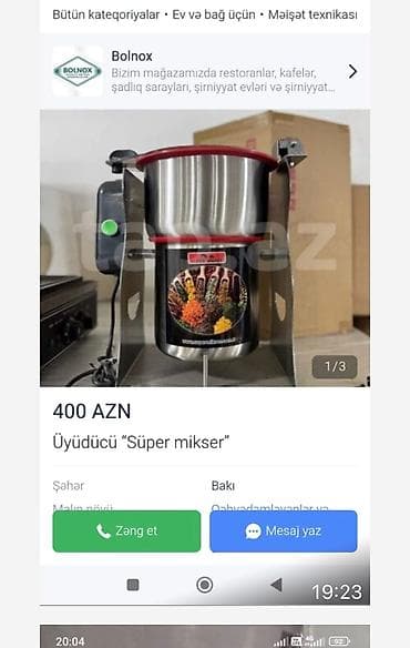 Üyüdən Mikser İsdifadə Edilmiyib Tam Yenidir Ciddi Şəxsə Cuzi