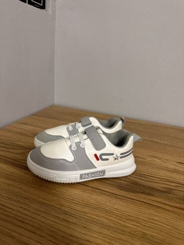 детские вязаные кеды: Uşaq idman ayaqqabısı 27-28 ölçüyə uyğundur - Rəng: ağ və boz — 2