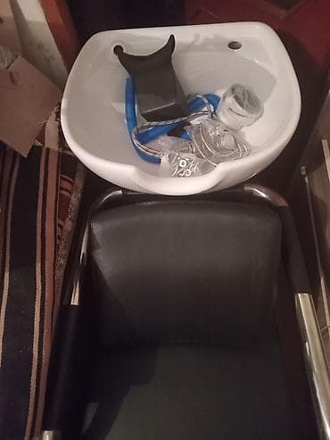 Salon üçün yuyucu lavabo və kreslo dəsti - Parikmaxer üçün saç yuma — 1