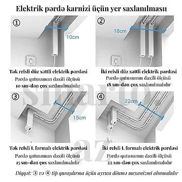 vaz muherrik: Ağıllı motorlu pərdə karnizi. 🎛️Pərdələr pultla, səslə və smartfonla — 6