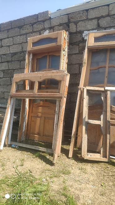 Taxta qapı və pəncərə dəstləri - Material: təbii ağac (oyma-naqişli