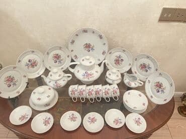 saxsi qablar hazirlanmasi: Nahar dəsti, rəng - Ağ, Farfor — 3