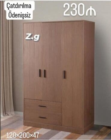Açılan, 3 qapılı Düz dolab, Qarderob, paltar dolabı — 1