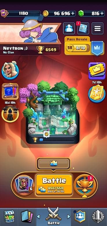 maşn oyunu: Clash Royale oyun hesabı - 6550 Kupa 900 Elmas, Çoxlu evo kartlar — 1