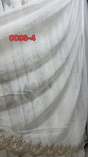 metbex perdeleri 2019: Tül pərdə – model 0093 seriyası - Material: incə, işıqlı tull (yarı — 3