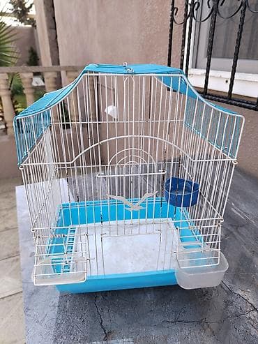 Quş qəfəsi – balaca və orta ölçülü ev quşları üçün - Material: metal