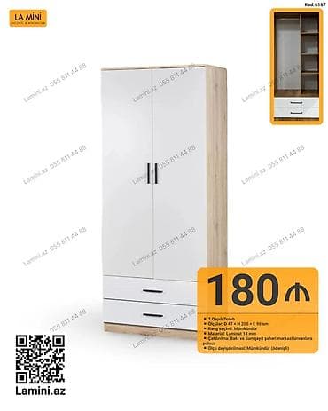 İki qapılı dolab – La Mini (Kod: 6167) - Ölçülər: D 47 × H 200 × E 90