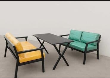 стол кухонный: Dördbucaq masa, Açılmayan, Skameykalar ilə, Metal — 1