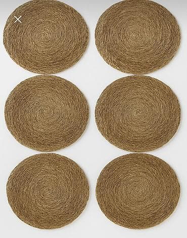 Столовые приборы: Həsir boşqab və stəkan altlığı satılır. Hərəsindən 6 ədəd. Boşqab — 2