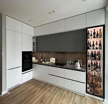 Кухонный гарнитур на заказ, Самозакрывающие петли, Металл, Нет кредита, Бесплатная доставка