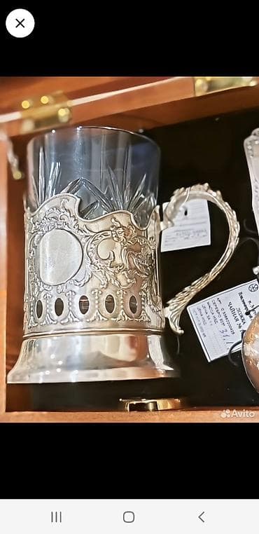 çay dəsti: Çay dəsti, rəng - Gümüşü, Şüşə — 2