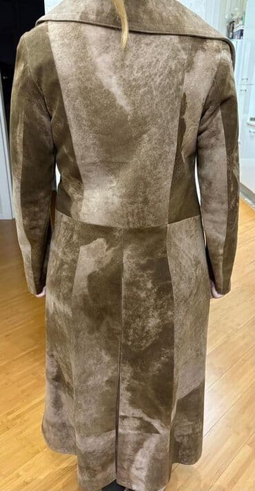 женские утепленные плащи: Qadın üçün süet trençkot - Material: yumşaq süet (nubuk effektli) — 10