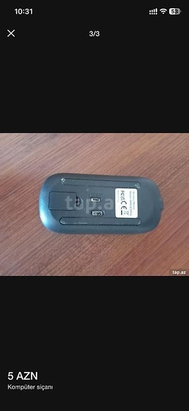 Masaüstü kompüterlər və iş stansiyaları: Simsiz kompüter siçanı - 2.4 GHz USB nano qəbuledici ilə işləyir — 2