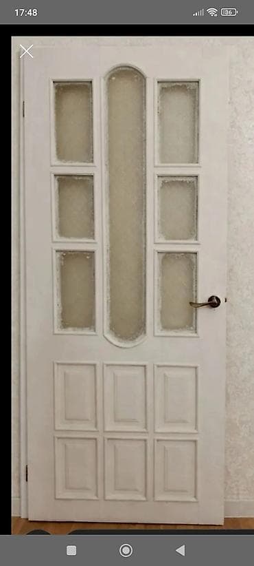 Ağ rəngli taxta otaq qapısı 4 ədəd - Material: taxta karkas - Dizayn