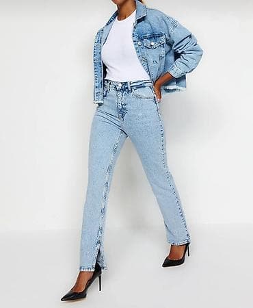 Шорты: Cins zara şalvar 34/36ölçü yeni 3rəngi var ağ tünd göy,açık cins rəngi — 4