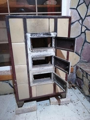 şamdan soba: Kafel üzlü odun/kömür sobası - Material: qalın metal gövdə, istiyə — 3