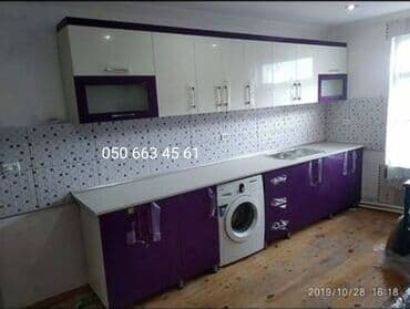 белый стол на кухню: Sifarişlə mətbəx dəsti, Özü çəkən petlələr, Mat laminat, Kredit yoxdur, Pulsuz çatdırılma — 4