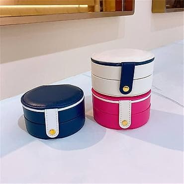 üzuk: Kompakt zərgərlik çantası/şkatulka - Forma: dairəvi və kvadrat — 3