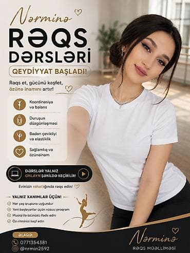 dil kursu: Nərminə ilə Rəqs Dərsləri – qeydiyyat başladı! Xidmət: - Rəqs — 1