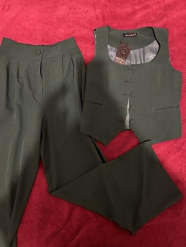 desd paltarlar: Qadın dəst – şalvar və jilet - Rəng: tünd yaşıl - Dəst tərkibi — 3