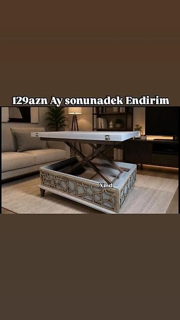taxta komod: Qaldırılan üstə malik funksional çay masası - Üst hissə mexanizm — 1