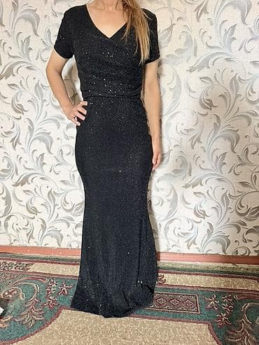 don: Qara uzun ziyafət geyimi - Model: Bədənə oturan, uzun ətəkli, balıq — 1