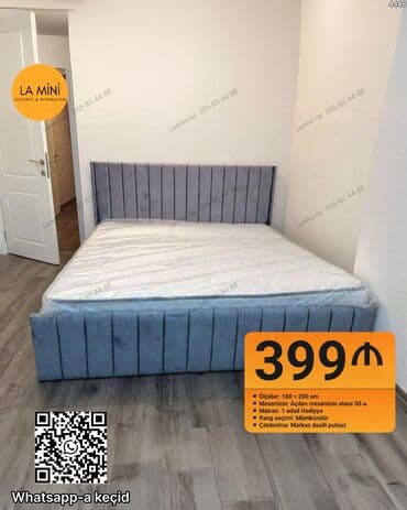 taxt 2 nəfərlik: Yataq çərçivəsi + başlıq - Ölçülər: 160 × 200 sm - Mexanizm: Açılan — 1