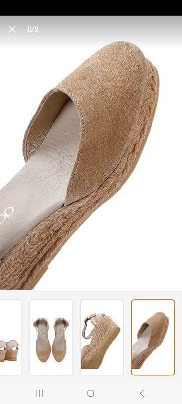 Bej rəngli qadın espadril sandal Derimod markasi. - Üst hissə: yumşaq