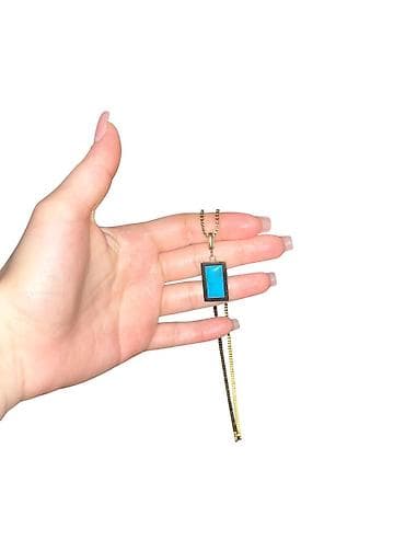 kordinal sep: Qolbaqlı zəncirli boyunbağı – mavi daşlı asma - Material: metal — 1