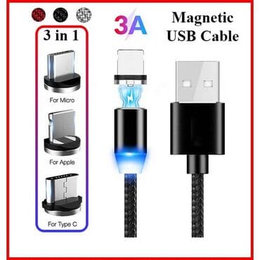 maqnit telefonlar: X-CABLE metal magnetic cable. Maqnit USB-dir. 3 başlıdır yəni həm — 1