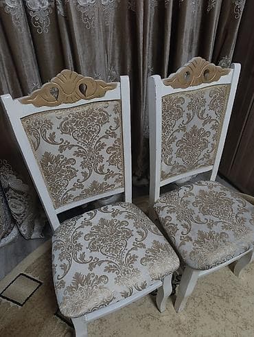 stul stollar: Qonaq otağı üçün, İşlənmiş, Qatlanmayan, rəng - Ağ Stul — 3