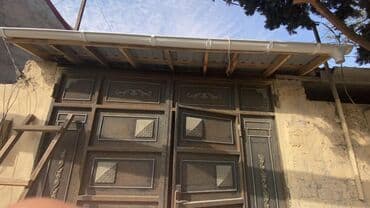 Dəmir Həyət darvazası, Yana açılan, Mexaniki, Qapı ilə, rəng - Qəhvəyi