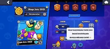 Brawl Stars hesabı – “Diogo Jota-2025”.şanslı hesabdı.3 Man ver götür