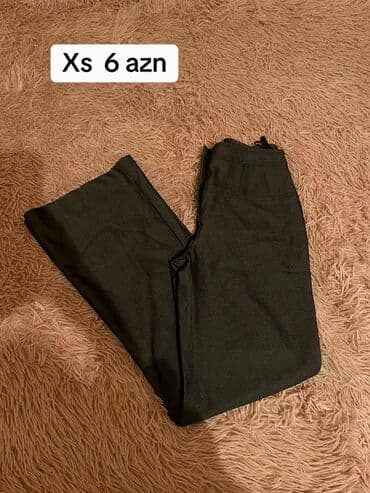 yeni model şalvarlar: Qadın şalvarı - Ölçü: XS - Rəng: tünd boz/qaraya yaxın - Kəsim: düz — 1