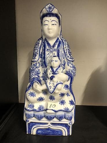 statuya: Винтажная фигура Китайской императрицы с маленьким императором — 2