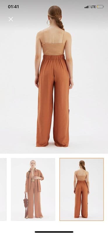 детские брючные костюмы: Ketan şalvar kofta dest 42 ölçü.sateen firması. Geyilmeyib yeni — 4