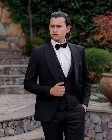 mühafizə geyimi: Klassik qara smokin dəsti - Üslub: klassik tuxedo/smokin - Rəng: tam — 2