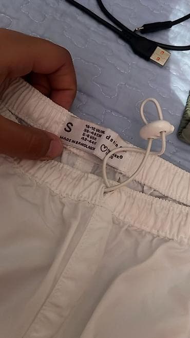 Şalvarlar: Bol kəsim Şalvar, Denim Co, S, rəng - Ağ — 2