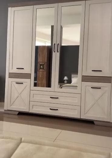 bakıda hava saatlıq: 6 qapı, Güzgülü, Ağ, Taxta, Açılan, Düz dolab — 2