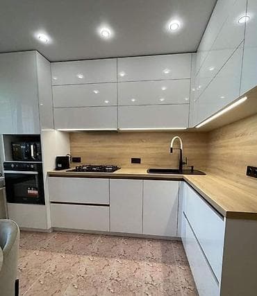 Sifarişlə mətbəx dəsti, Özü çəkən petlələr, MDF, Kredit yoxdur, Pulsuz çatdırılma, Rayonlara çatdırılma