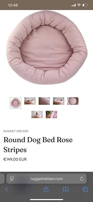 Oz qiymetine satilir Nugget Nielsen Round Dog Bed Rose Stripes –