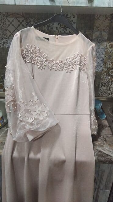 boş şalvar oğlan ucun: Zərif ziyafət/libas - Rəng: açıq bej-şampan tonunda, yüngül parıltılı — 2