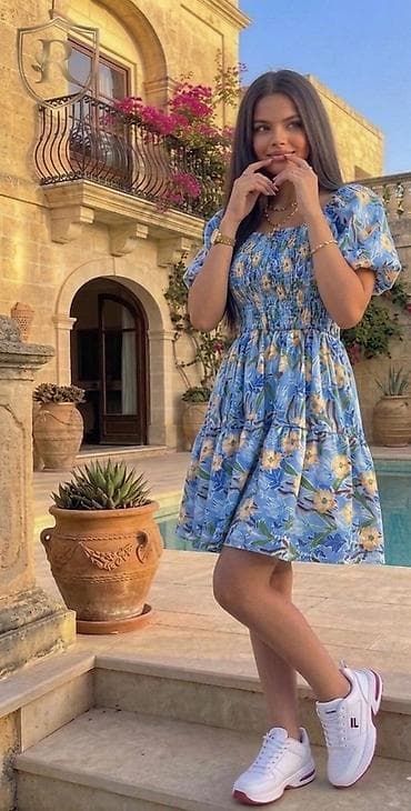 qadin yay etirleri: Qadın geyimləri – yay donları kolleksiyası - Model 1: A-ksətli, dizə — 4